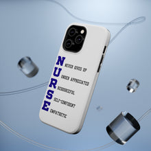 DistinctInk ToughCase for Apple iPhone, Compatible with MagSafe Charging - Nurse Never Gives Up