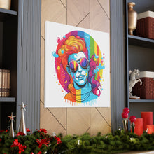 DistinctInk Canvas Wall Art with Leading with Courage and Grace for LGBTQ+ Pride