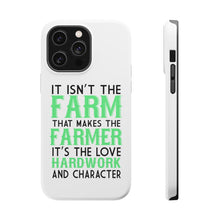 DistinctInk ToughCase for Apple iPhone, Compatible with MagSafe Charging - Hard Work & Character Make the Farmer