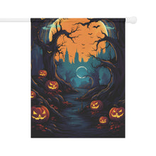 DistinctInk Garden & House Banner / Flag with Haunted Evening Nightmare Design for Halloween