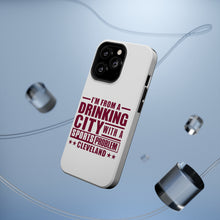 DistinctInk ToughCase for Apple iPhone, Compatible with MagSafe Charging - Cleveland Drinking City Sports Problem