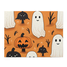 DistinctInk Jigsaw Puzzle with Ghost Skeleton Pumpkin Cartoons Design for Halloween