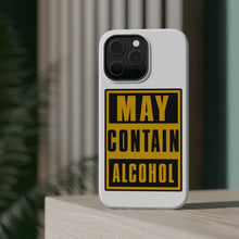 DistinctInk ToughCase for Apple iPhone, Compatible with MagSafe Charging - May Contain Alcohol Warning Sign