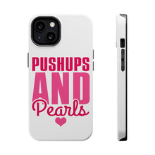 DistinctInk ToughCase for Apple iPhone, Compatible with MagSafe Charging - Pushups and Pearls