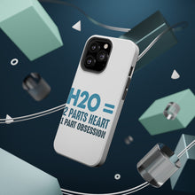 DistinctInk ToughCase for Apple iPhone, Compatible with MagSafe Charging - H20 = 2 Parts Heart 1 Part Obsession