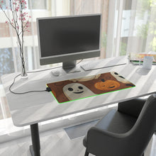DistinctInk LED Gaming Mouse Pad with "Boo-ttifull Skeleton Cartoon Pattern Pumpkin" Design for Halloween