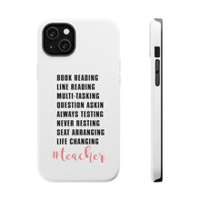 DistinctInk ToughCase for Apple iPhone, Compatible with MagSafe Charging - Teacher Book Reading Line Multi Tasking
