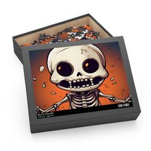 DistinctInk Jigsaw Puzzle with Skelly's Halloween Bash Design for Halloween
