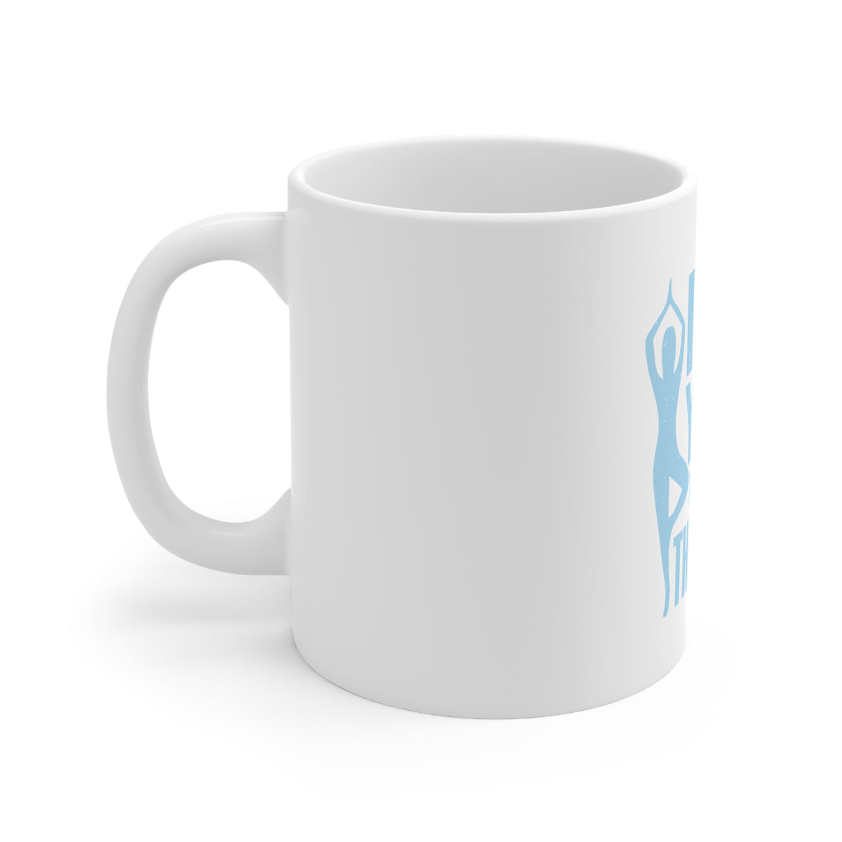 Glossy White Coffee / Tea Mug - I Do Yoga to Burn Off the Crazy, view 2