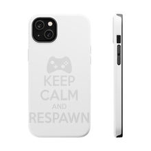 DistinctInk ToughCase for Apple iPhone, Compatible with MagSafe Charging - Keep Calm and Respawn Gamer Video Games