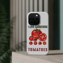 DistinctInk ToughCase for Apple iPhone, Compatible with MagSafe Charging - I Love Gardening from My Head Tomatoes
