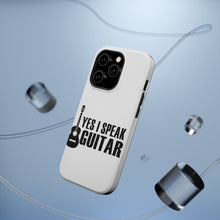 DistinctInk ToughCase for Apple iPhone, Compatible with MagSafe Charging - Yes I Speak Guitar