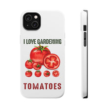 DistinctInk ToughCase for Apple iPhone, Compatible with MagSafe Charging - I Love Gardening from My Head Tomatoes