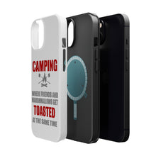 DistinctInk ToughCase for Apple iPhone, Compatible with MagSafe Charging - Camping - Friends & Marshmallows Get Toasted