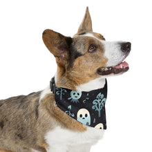 DistinctInk Adjustable Pet Banana Collar with Ghastly Skeletal Shadows Design for Halloween