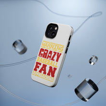 DistinctInk ToughCase for Apple iPhone, Compatible with MagSafe Charging - Warning Crazy Baseball Fan Approaching