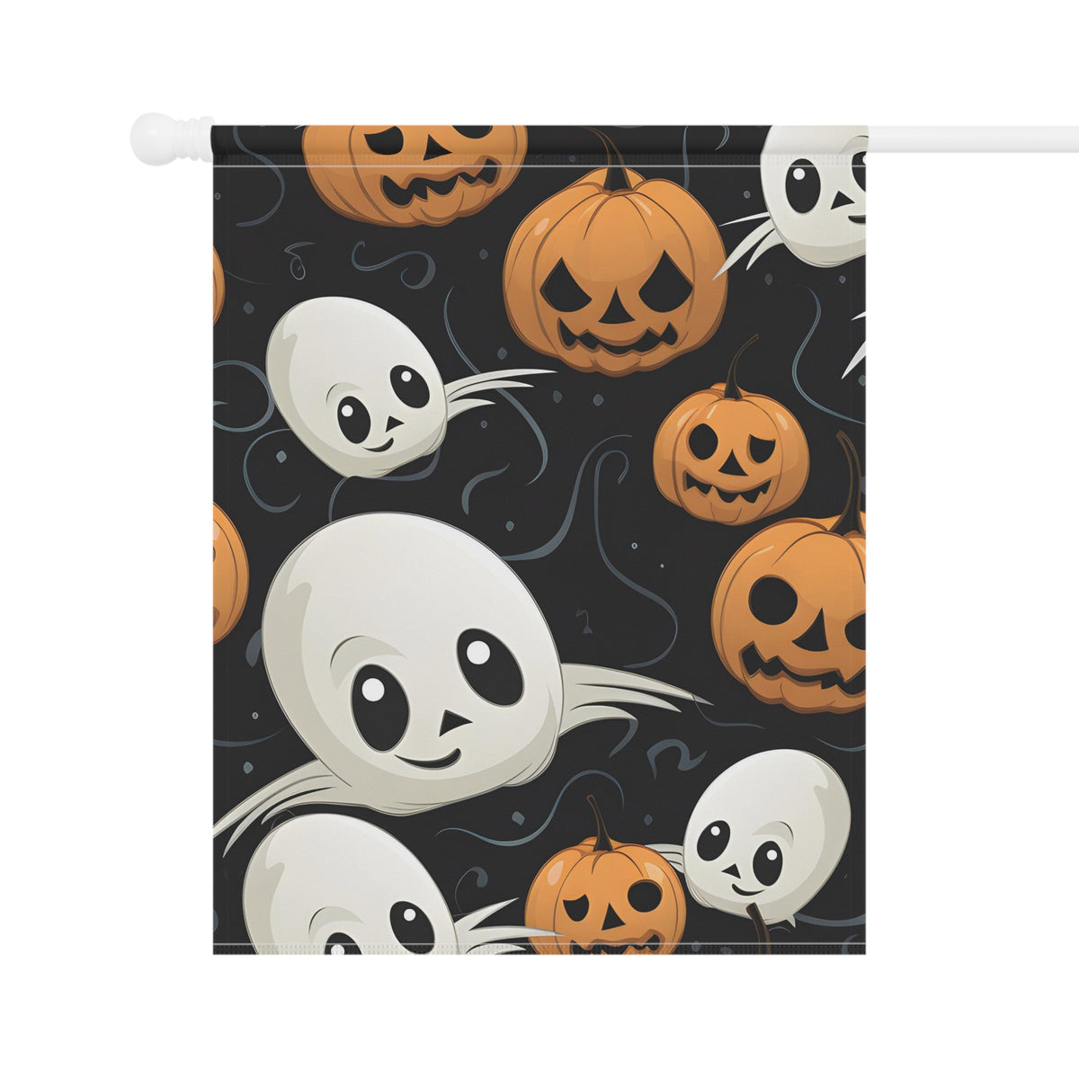 Garden & House Banner / Flag with Ghost Skeleton Pumpkin Pattern Design for Halloween, view 7