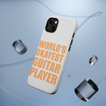 DistinctInk ToughCase for Apple iPhone, Compatible with MagSafe Charging - World's Okayest Guitar Player