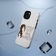 DistinctInk ToughCase for Apple iPhone, Compatible with MagSafe Charging - Curls Run the World