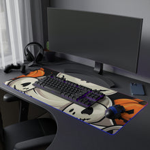 DistinctInk LED Gaming Mouse Pad with Ghost Skeleton Pumpkin Pattern Design for Halloween