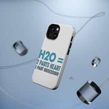 DistinctInk ToughCase for Apple iPhone, Compatible with MagSafe Charging - H20 = 2 Parts Heart 1 Part Obsession
