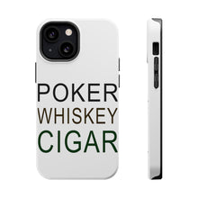 DistinctInk ToughCase for Apple iPhone, Compatible with MagSafe Charging - Poker Whiskey Cigar