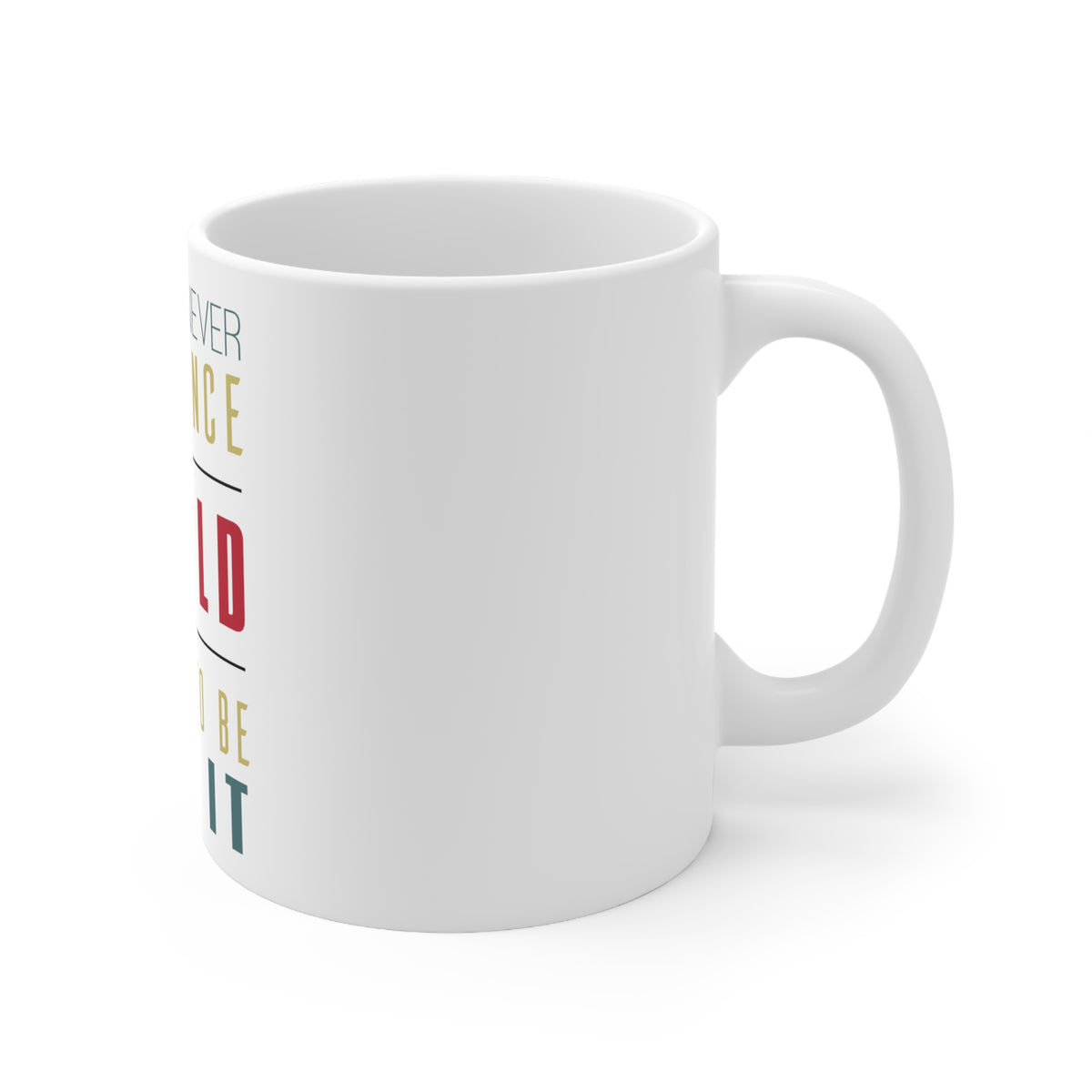 Glossy White Coffee / Tea Mug - Never Influence The World Try to Be Like It, view 3