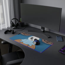 DistinctInk LED Gaming Mouse Pad with Ghost Skeleton Pumpkin Pattern Design for Halloween