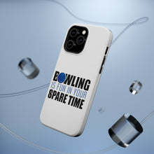 DistinctInk ToughCase for Apple iPhone, Compatible with MagSafe Charging - Bowling is Fun In Your SPARE Time