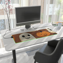 DistinctInk LED Gaming Mouse Pad with "Boo-ttifull Skeleton Cartoon Pattern Pumpkin" Design for Halloween