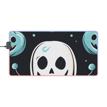 DistinctInk LED Gaming Mouse Pad with Skele-Ghostly Pumpkin Patch Design for Halloween