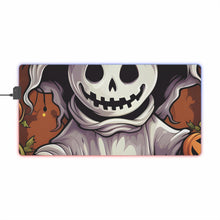 DistinctInk LED Gaming Mouse Pad with Trick or Treat Ghost-O-Lantern Design for Halloween