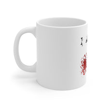 DistinctInk Glossy White Coffee / Tea Mug - I Am Fine - Blood Splatter