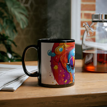 DistinctInk Black Coffee Mug - Leading with Courage and Grace for LGBTQ+ Pride