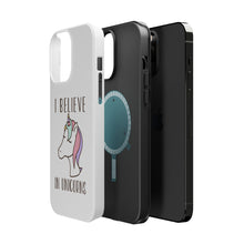 DistinctInk ToughCase for Apple iPhone, Compatible with MagSafe Charging - I Believe in Unicorns
