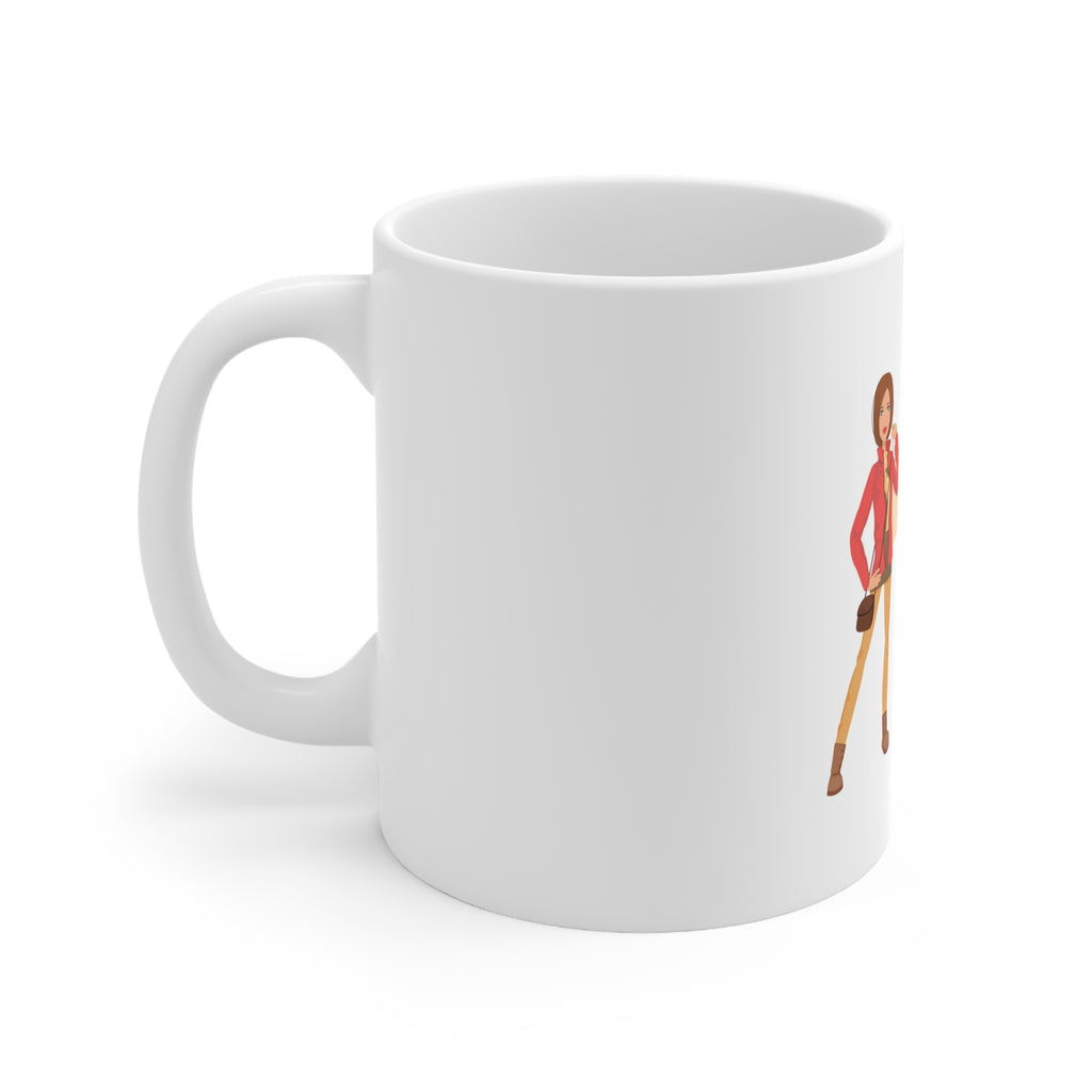 Glossy White Coffee / Tea Mug - Beginner at Some Things Black Belt in Shopping, view 2