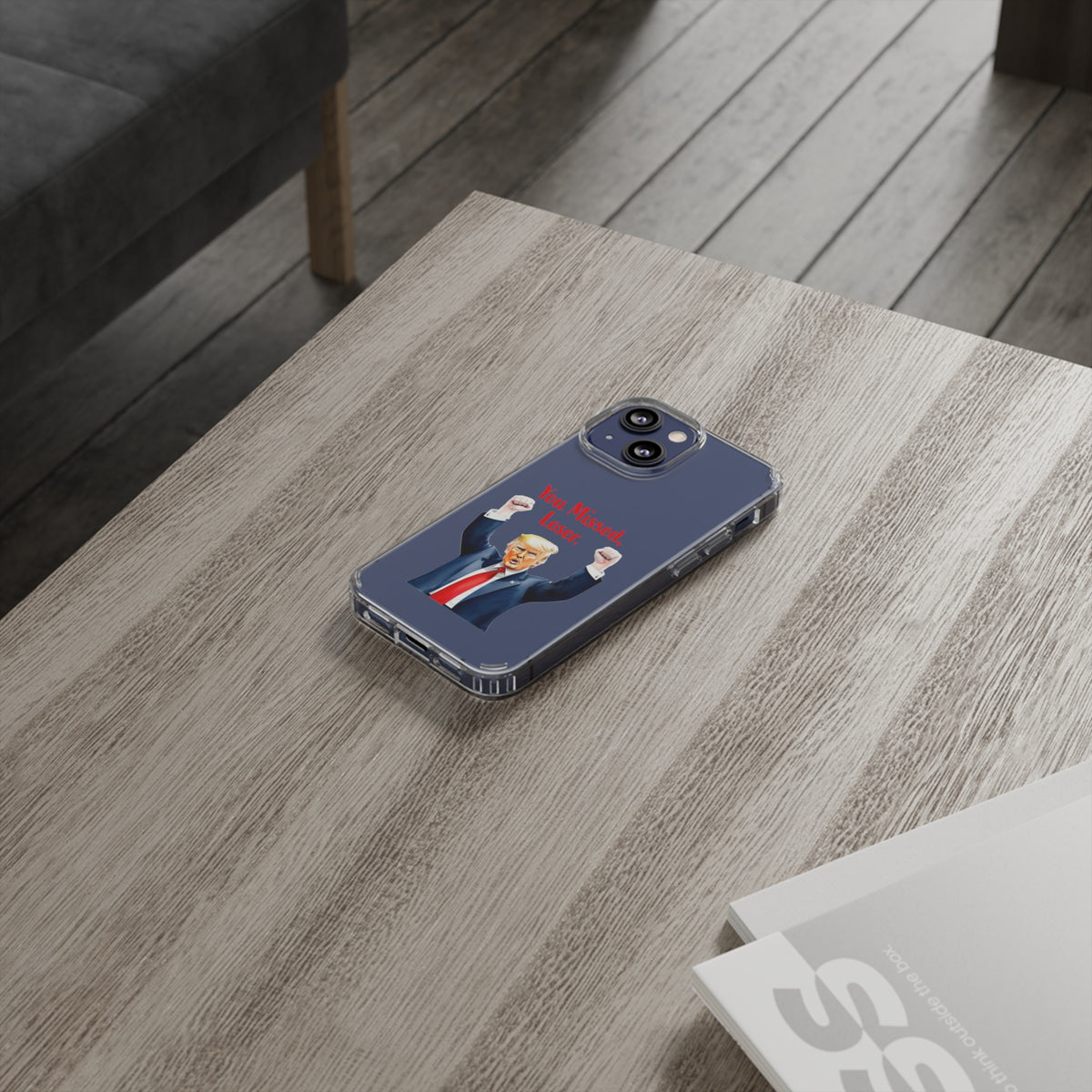 Clear Case for Apple iPhone or Samsung Galaxy - Trump "You Missed, Loser" Cartoon Design, view 66