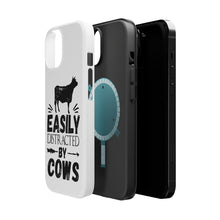 DistinctInk ToughCase for Apple iPhone, Compatible with MagSafe Charging - Easily Distracted By Cows