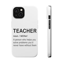 DistinctInk ToughCase for Apple iPhone, Compatible with MagSafe Charging - Teacher Definition Solves Problems