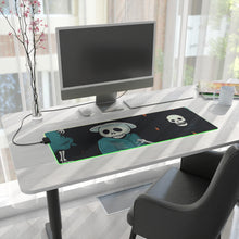 DistinctInk LED Gaming Mouse Pad with Haunted Skeleton Crew Design for Halloween
