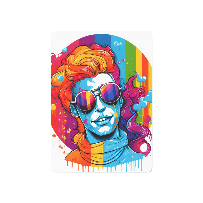 DistinctInk Playing Poker Cards with Leading with Courage and Grace Design for LGBTQ+ Pride