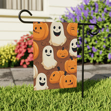 DistinctInk Garden & House Banner Flag with "Boo-ttifull Skeleton Cartoon Pattern Pumpkin" Design for Halloween