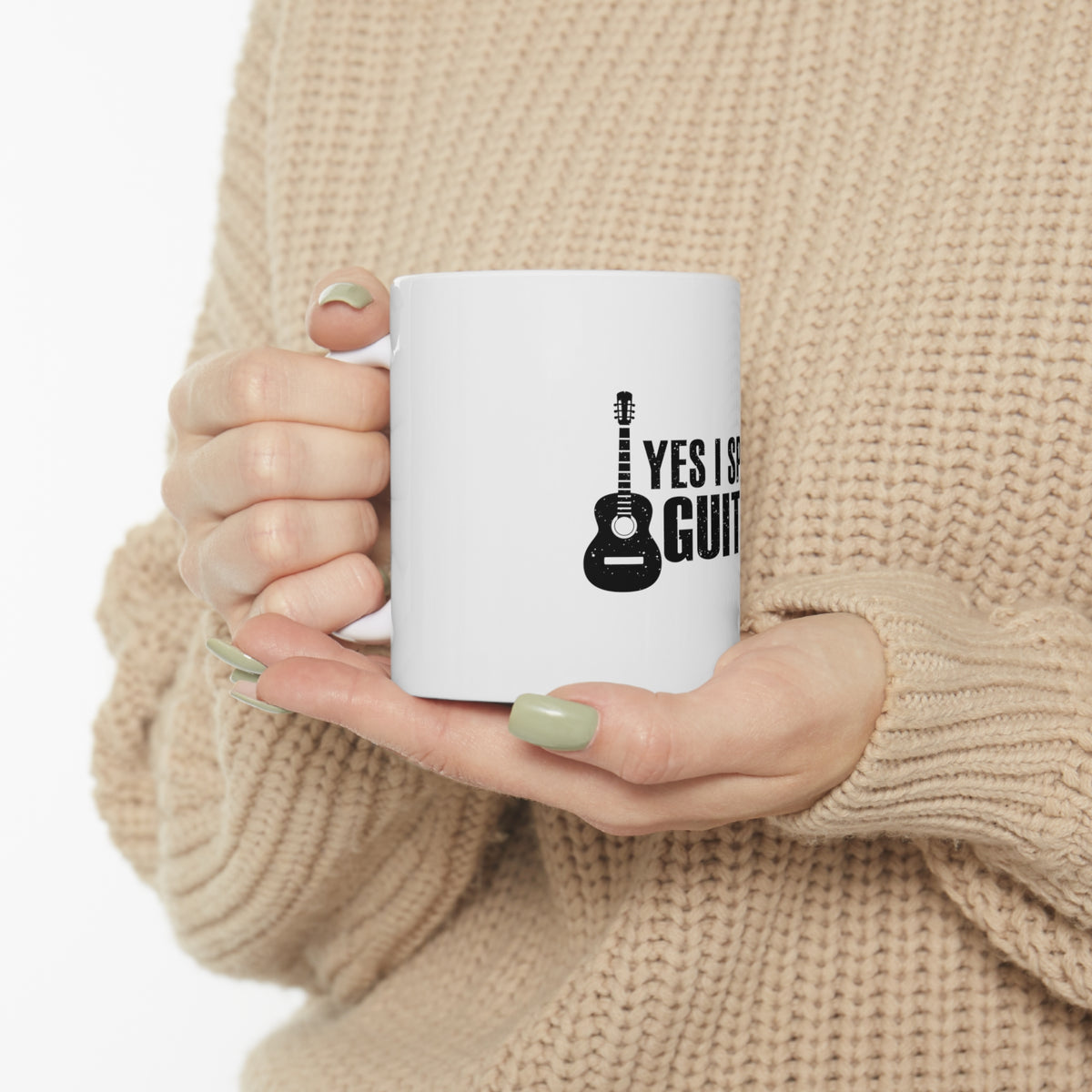 Glossy White Coffee / Tea Mug - Yes I Speak Guitar, view 10