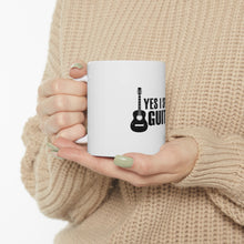 DistinctInk Glossy White Coffee / Tea Mug - Yes I Speak Guitar