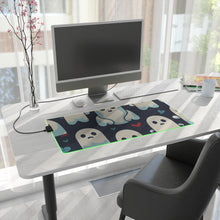 DistinctInk LED Gaming Mouse Pad with Skelephants and Ghostly Ghouls Design for Halloween