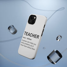 DistinctInk ToughCase for Apple iPhone, Compatible with MagSafe Charging - Teacher Definition Solves Problems