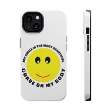 DistinctInk ToughCase for Apple iPhone, Compatible with MagSafe Charging - My Smile Most Beautiful Curve on My Body