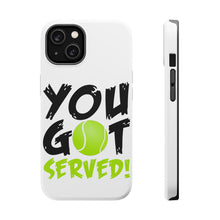 DistinctInk ToughCase for Apple iPhone, Compatible with MagSafe Charging - You Got Served Tennis
