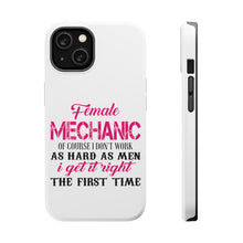 DistinctInk ToughCase for Apple iPhone, Compatible with MagSafe Charging - Female Mechanic Get It Right the First Time