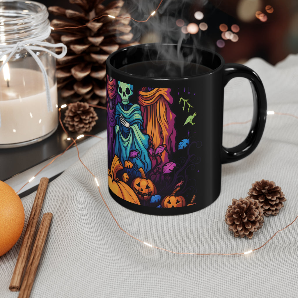 Black Coffee Mug - "Mindful Connections" for Halloween LGBTQ+ Pride, view 8